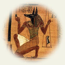 Anubis papyrus målning