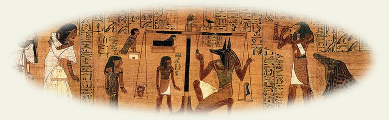 Egyptiskt mytologiska motiv på papyrus
