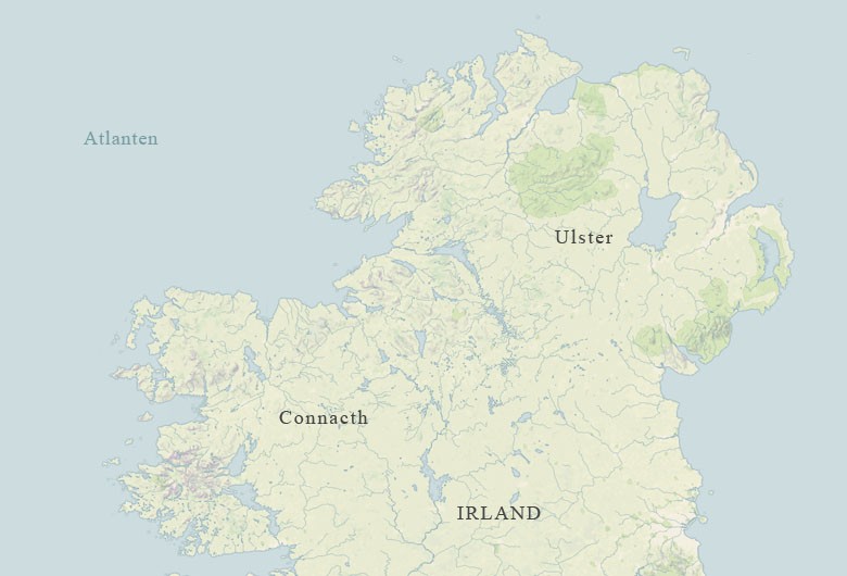 karta över Connacht och Ulster