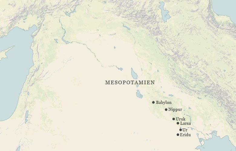 Karta över forntida Mesopotamien
