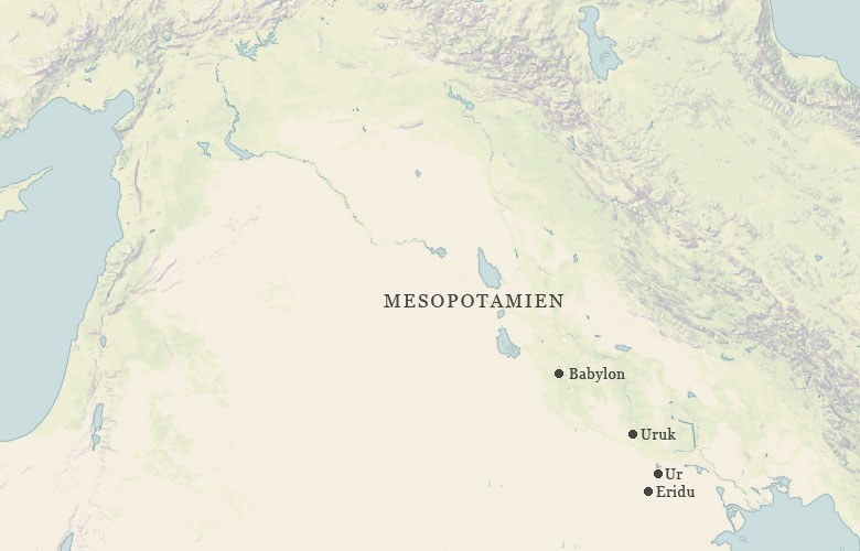 karta över Mesopotamien med Babylon